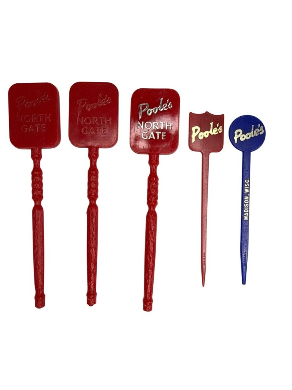 Pooles Cuba Club Madison WI Swizzle Sticks Bar Drink Set Accessories